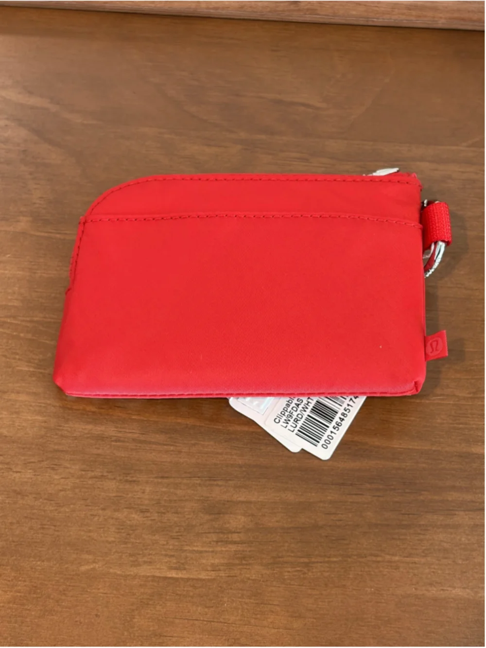 New with Tags Lululemon Clippable Card Pouch - Red/White